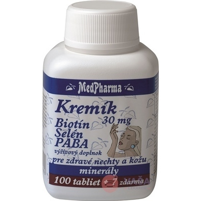 MedPharma Kremík 30 mg + Biotín + Selén + PABA 107 tabliet (100+7 zadarmo)