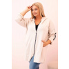 Legínovo Dámska mikina Plus Size s viskózou na zips s kapucňou béžová Farba: Béžová, Veľkosť: UNI