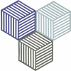 Podložky pod hrnce Hexagon modro-zelené 3 ks