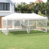 Skladací párty stan s bočnými stenami biely 3x6 m-ForU-93552