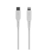 FIXED Nabíjecí a datový Liquid silicone kabel s konektory USB-C/Lightning a podporou PD, 1.2m, MFI, bílý