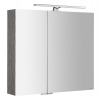 Sapho - MIRRÓ galérka s LED osvetlením, 80x70x16cm, dub strieborný