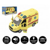 Teddies Auto ambulancie plast 20cm na zotrvačník na batérie so zvukom sa svetlom v krabici 26x15x12cm