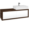 Dreja Umývadlová skriňa STORM SZZ2 120 (umývadlo Kube) - D06 Orech / L01 Biela vysoký lesk / Pravé