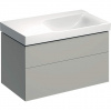 Geberit Xeno 2 - Skrinka pod umývadlo 900 mm, s odkladacou plochou, zásuvka s LED svietidlom, sivobéžová 500.516.00.1