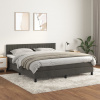zahrada-XL Posteľný rám boxspring s matracom tmavosivý 160x200 cm zamat 3141432