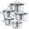 tectake 406111 súprava hrncov bologna ii 9-dielna, vhodná pre indukciu - strieborná