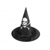 Karnevalový klobúk čarodejnícky - pavučina, lebka, netopier, tekvica, čarodejnica čierna 1ks