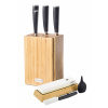 Sada nožov G21 Damascus Premium v bambusovom bloku, 4 ks + brúsny kameň