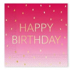Procos Papierové obrúsky Happy Birthday Pink 20ks 33x33cm