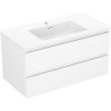 Mexen Orio, kúpeľňová skrinka 90 cm s umývadlom Otis, 2 zásuvky, biela matná, 91A10-09047-2-BFF01-W18M01