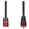 NEDIS sieťový kábel CAT6/ zástrčka RJ45 - zástrčka RJ45/ uhlový z jednej strany/ čierny/ 2 m