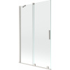 Mexen Velar, 2-krídlová posuvná vaňová zástena 110 x 150 cm, 8mm číre sklo, brúsená oceľ, 896-110-000-01-97