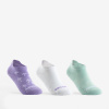 DECATHLON Detské nízke ponožky na tenis RS 160 3 páry zelené/fialové 31-34
