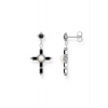 Thomas Sabo H2312-167-11 Silver Earrings Cross Romance Black