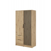 Piaski Šatníková skriňa Nelly 2D: artisan dub s lamelami, 105 cm