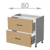 Casarredo CRAFT skrinka so zásuvkami 80, LD11S8082, biela/Craft sivý