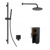 kielle Vega Sprchový set s batériou pod omietku, na 2 spotrebiče, s príslušenstvom EcoSpare a telesom, matná čierna 20618SP64