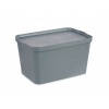 NÁDOBA S VEKOM SIVÁ UZATVÁRATEĽNÁ COMPACT 24 L 45 X 24,5 X 29,3 CM