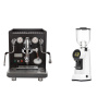 ECM Synchronika, black, dark walnut + Eureka Helios 65, white