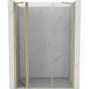 Mexen, Mexen Mist výklopné sprchové dvere 130 cm, transparentné, brúsené zlaté - 8A4-130-001-55-00