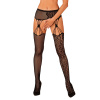 Nádherné pančuchy S821 garter stockings - Obsessive S/M/L černá