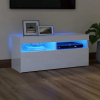 vidaXL TV skrinka s LED svetlami lesklá biela 90x35x40 cm 804388