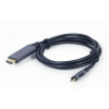 GEMBIRD Adaptér video kábla Gembird CC-USB3C-HDMI-01-6 1,8 m USB Type-C HDMI Type A (štandard) Čierna Sivá