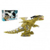 Dinosaurus chodiaci plast 35cm na batérie so zvukom so svetlom 2 farby v krabici