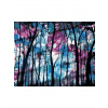 Diamantové maľovanie - TEMNÝ LES S MODROFIALOVOU OBLOHOU Rámovanie: bez rámu a bez vypnutia plátna, Rozmer: 40x50 cm