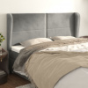 vidaXL Čelo postele so záhybmi bledosivé 163x23x118/128 cm zamat - Sivá - 54005-9083