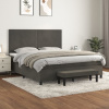 vidaXL Posteľný rám boxspring s matracom tmavosivý 180x200 cm zamat - Sivá - 177031-111214