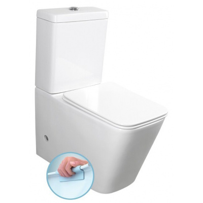 SAPHO PORTO 65cm RIMLESS WC kombi komplet so splachovaním, zadný/spodný odpad, biele, PC102WR