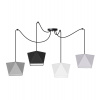 Light Home Závesné svietidlo Diamond Spider, 4x textilné tienidlo (mix 10 farieb), (výber z 2 farieb konštrukcie)