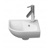 Duravit ME by Starck Umývadielko rohové, 44x38 cm, s prepadom, s otvorom na batériu, WonderGliss, biela 07224300001
