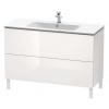 Duravit L-Cube Umývadlová skrinka 86x122x48 cm, 2 zásuvky, lesklá biela LC662802222
