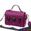 Fialová menšia dizajnová kožená kabelka Ego Totemic