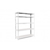 Policový regál Trestles RH 2200x1200x500, nosnosť 1750 kg, 5 políc Farba: pozink, Typ police: biela MDF 5 mm