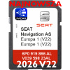 Mapa navigácie Europa Seat 6P0 Arona Ateca Ibiza Leon Toledo Navi System MIB2 pamäťová karta SD