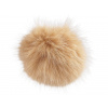 Kožušinový brmbolec s pútkom Ø11 cm béžová svetlá 1ks