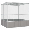 zahrada-XL Klietka pre vtáky sivá 213,5x217,5x211,5 cm pozinkovaná oceľ 171552