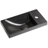 SAPHO Betónové umývadlo AGOS 40 x 22 cm, ľavé/pravé, antracitová pololesklá povrchová úprava AS40016