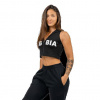 Nebbia Crop mikina bez rukávů MUSCLE MOMMY 258 - L - černá
