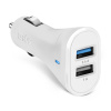 SBS - Autoadaptér Mini s rýchlym nabíjaním, 2xUSB, 2.1A/1A, 12/24V, biela TECR2USB24AWFAST