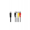 NEDIS redukční audio kabel DIN/ 5pin zástrčka DIN - 4× zástrčka RCA/ černý/ bulk/ 1m (CAGL20400BK10)