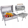 GRIL prenosný turistický záhradný BBQ malý na drevené uhlie 38x30 nerez (GRIL prenosný turistický záhradný BBQ malý na drevené uhlie 38x30 nerez)