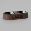 Personalizovaná dvojmiska pre mačku s menom – LUNA | MiniMarvels Farba: Hnedá, Priemer misky: 13cm