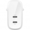 Belkin Duální 60W USB-C Power Delivery PPS nástěnná nabíječka, bílá WCB010vfWH