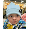 Bavlnená detská čiapka rebro - BABY BLUE
