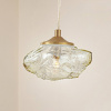 Závesné svietidlo Lindby Piatra, jantár/mosadz, sklo, Ø 16 cm, G9 - 10033048
